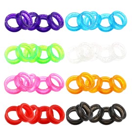 LSDWL 40Pcs Shear Grips Inserts,Soft Silicone Scissors Finger Rings Dog Grooming Scissors Accessories for Comfortable Dog Clipping and Pet Hair Trimming 8 Colors
