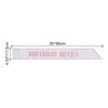 Party to Be Birthday Queen Sash White Embroidered Sash for