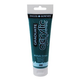 Daler-Rowney Graduate Acrylic Paint, Plastic Tube, 4oz - 120 ml, Phthalo Green