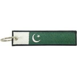 Llavero de la bandera de Pakistán, 100% bordado