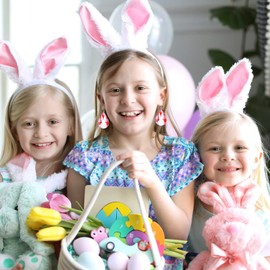 4 Pairs Easter Earrings Bunny Earrings for Women Teardrop Leather Earrings Easter Egg Dangle Earrings Easter Gifts (4 Pairs Easter Earrings)