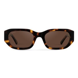WearMe Pro - Women's Chunky Narrow Rectangular Sunglasses - Polarized, Lightweight Acetate, 100% UV Protection