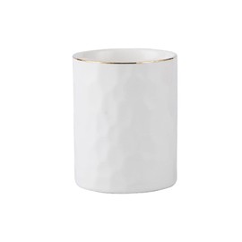 Ceramic Pen Holder Stand Cup Pencil Holder Organizer Makeup Brush Holders for Home Office Desk (White)