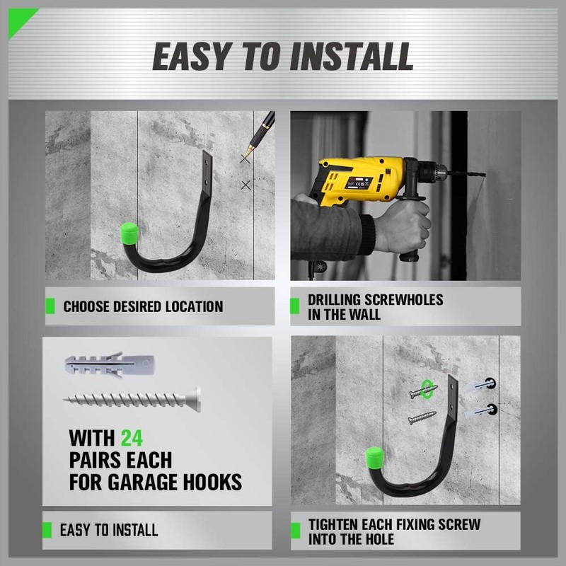 SWANLAKE Heavy Duty Garage Storage Utility Hooks, Utility Hooks for