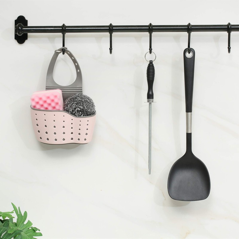 Kitchen Sink Caddy Sponge Holder Silicone Plastic Soap Holder Hanging