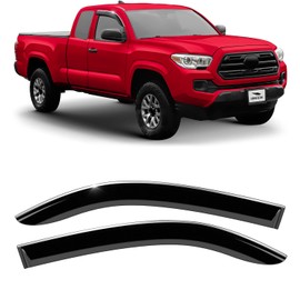 Voron Glass Chrome Trim Tape-on Extra Durable Rain Guards for Toyota Tacoma 2016-2023 Access Cab, Window Deflectors, Vent Window Visors, 2 Pieces - 100653