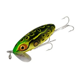 Arbogast Jitterbug Topwater Bass Fishing Lure, Excellent for Night Fishing, Bull Frog, 3", 5/8 oz