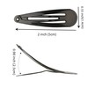 40 Pcs 2 Inch Black Metal Snap Hair Clips No