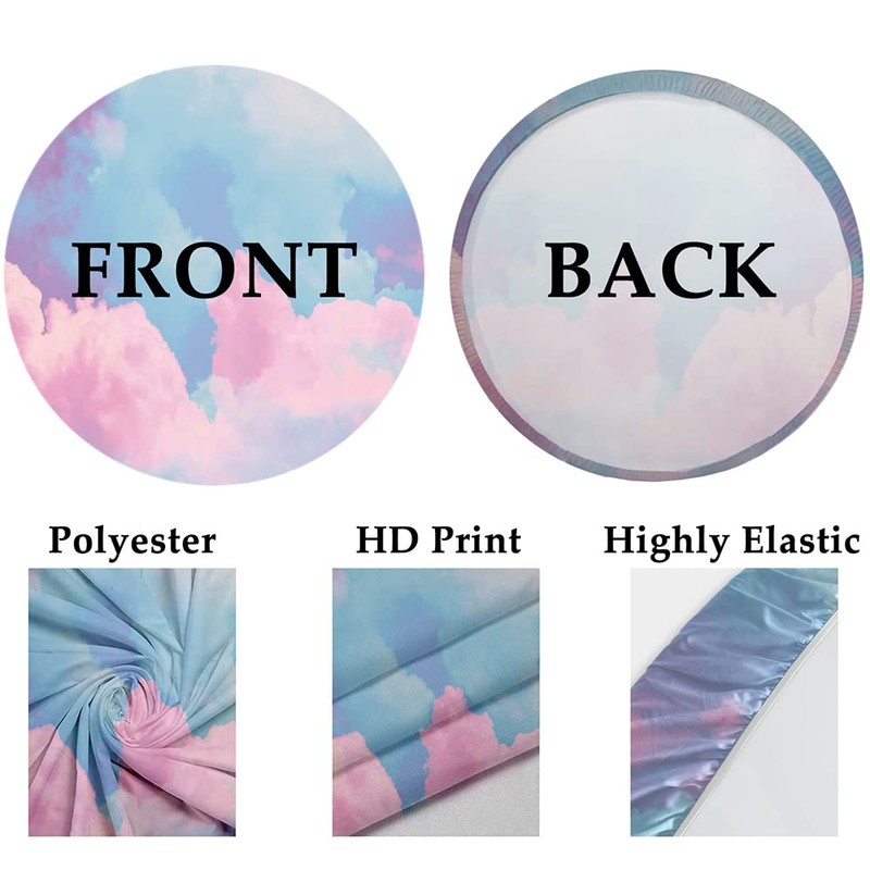 Leyiyi 6x6ft Black and Silver Birthday Round Backdrop Cover Polyester