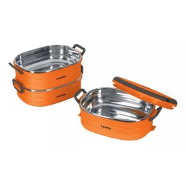 Truper Lonchera Térmica 3 Contenedores Acero Inoxidabl Truper 66076 Color Naranja
