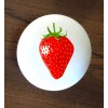 White STRAWBERRY WHITE CERAMIC KITCHEN CABINET DRESSER KNOB DECOR