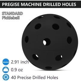 Spunspon 24 Pack Pickleball Balls, 40 Holes Outdoor Pickleballs, High Elasticity & Durable Pickle Balls for All Style Pickleball Paddles (Black)