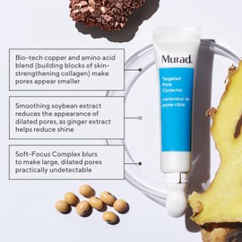 Murad Targeted Pore Corrector – Bio-Tech Copper & Amino Acid Blend Targeted Treatment with Soybean & Ginger Extract Minimizes Pores Instantly for Smoother Texture & Soft Focus Filter – 0.5 Fl Oz
