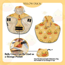 MAMORE Dog Raincoat, Waterproof Rain Jacket with Hood for Small Medium Large Dogs and Puppies, Packable Dog Poncho, Reflective, Adjustable (Yellow Duck, X-Large)
