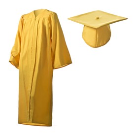 Matte Gold Graduation Cap and Gown Set in Multiple Sizes (36 (4'2"-4'5"))