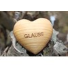 Thankgoods Wooden Heart Worry Stone Engraved with Faith Unique Fruit