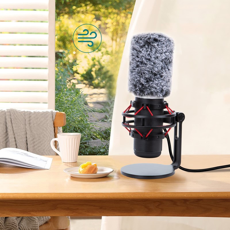 YOUSHARES QuadCast Mic Windscreen, Furry Wind Cover Compatible with HyperX