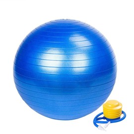 888Warehouse Exercise Workout Yoga Ball (Multiple Sizes) for Fitness, Pilates, Sculpting, Stability, Balance & Yoga - Quick Pump Included - Anti Burst Professional Quality Design (Blue, 75 cm)