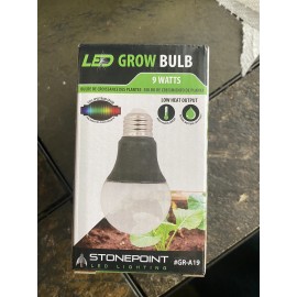 Stonepoint #GR-A19 LED Bulb Clear 9 Watt Grow Bulb Low Heat Output Full Spectrum