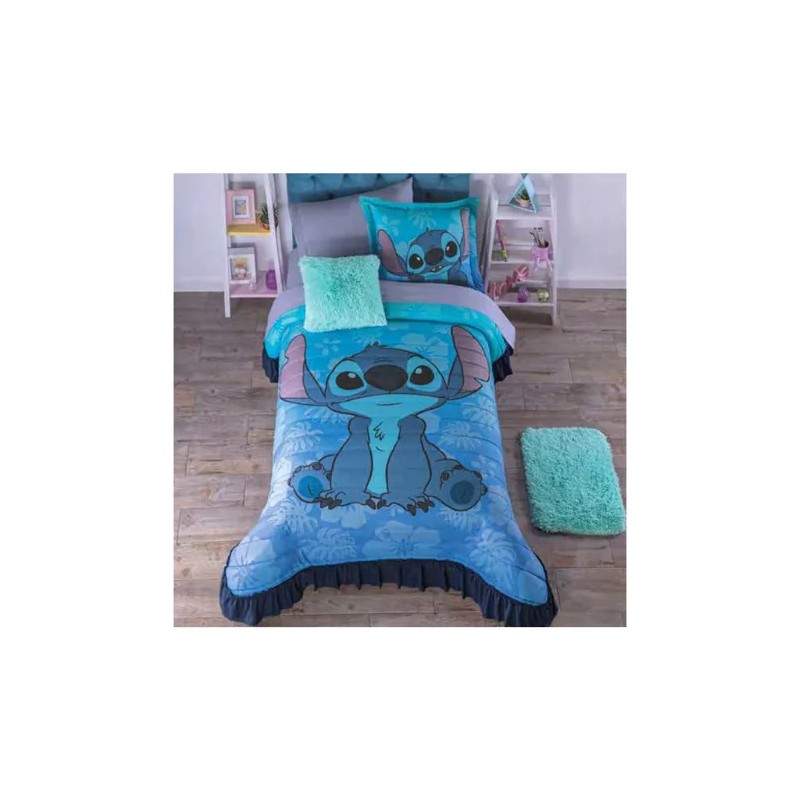 Colchas Concord Colcha Individual Poliester C/funda Stitch Azul Concord