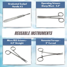 IMED Scientific 21 Pcs Beginners Dissection Kit Biology Lab Anatomy Dissecting Set Comes With Stainless Steel Scalpel Knife Handle Blades Used for Medical Students and Veterinary Training