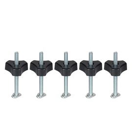 Toolcool M8 T Track Bolts Knob Kit 4 Inch T Slot Bolts with Washers T Track Accessories for Woodworking Jigs and Fixtures - 5 Pack