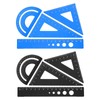 PATIKIL Triangular Ruler Set, 15cm Aluminum Metric Ruler 45°60° Triangular