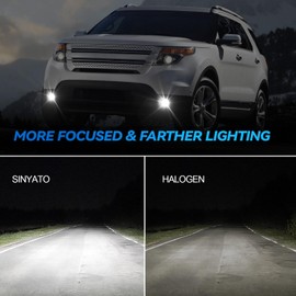 LED Fog Lights Assembly Compatible with 2013 2014 2015 Ford Explorer, Front Driving Fog Lamps Clear Lens Replacement Kit, DOT Certified - 1 Pair