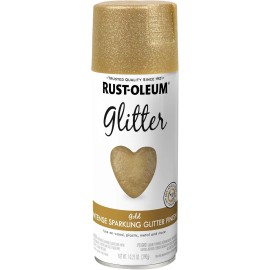 Rust-Oleum 301495 Specialty Glitter Spray Paint, 10.25 oz, Gold