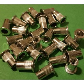 A-LAB 10-24 UNC SAE Flat Head Aluminum Rivet Nut rivnut Insert Nut Pack of 25