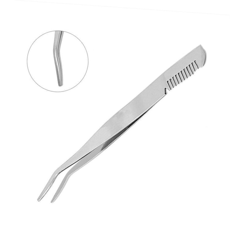 FOMIYES Professional Eyebrow Tweezers Spoolie Stainless Steel Hair Removal Tweezers