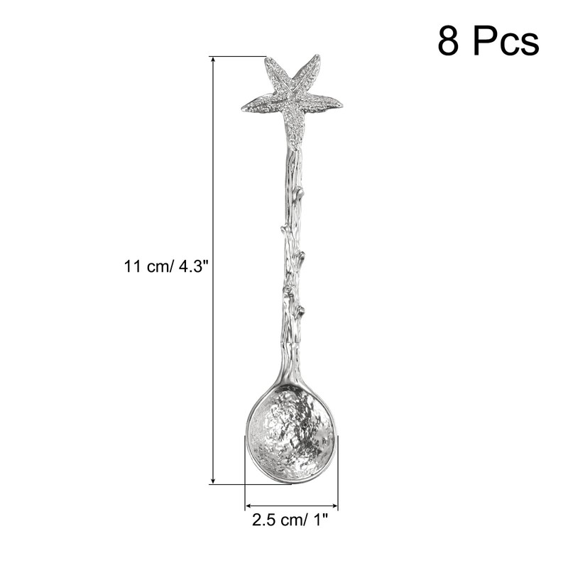 sourcing map 8pcs Star Shaped Spoons, 4.3 Inch Coffee Spoon,