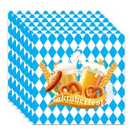 KOBOKO 20 Stück Oktoberfest Servietten,33 x 33 cm Bayrische Deko Servietten Blau Weiß,Oktoberfest Deko Papierserviette,Bayerische Partyservietten,Party Serviette für Münchner Oktoberfests Tischdeko