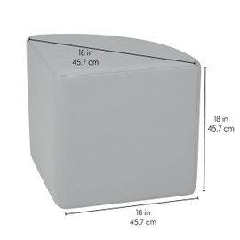 FDP Pro Series Pie Accent Ottoman (18" Height); Hand Upholstered Commercial Furniture for Hotel Lobby, Office, Restaurant, Home and More; Collaborative and Configurable Seating - Slate Gray Crosshatch