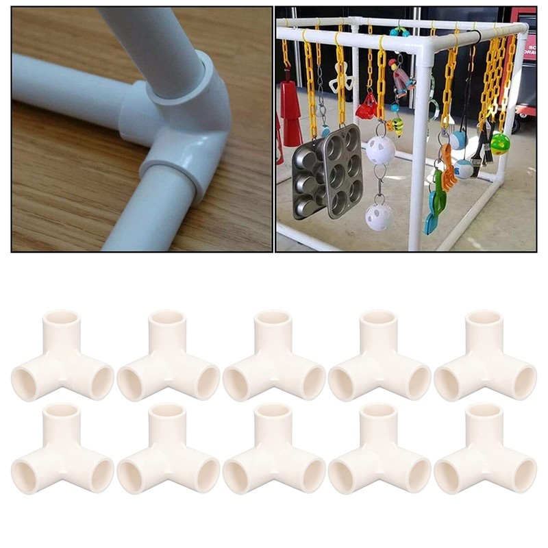 3 Way Pipe Fittings, 10PCS PVC Pipe Connector, 3 Way