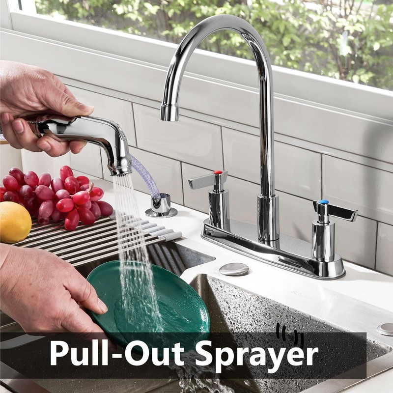 GBBNE Kitchen Faucet with Sprayer 2 Handle Kitchen Sink Faucets