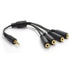 kenable 4 Way Jack Splitter 3.5mm Stereo Jack Plug to