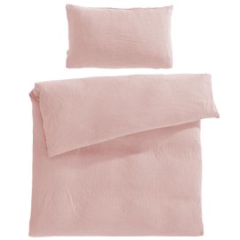 Pure Label Muslin Children's Bed Linen 100 x 135 cm with a Pillowcase 40 x 60 cm Made of 100% Cotton - Incredibly Soft, Cuddly Baby Bed Linen in Pink Made of Muslin