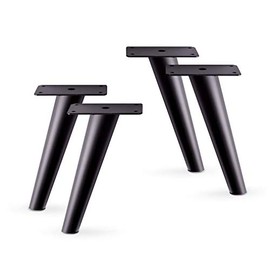 AKB Hardware 6-3/4"H Slant Furniture Metal Legs - Set of 4 New (Black)