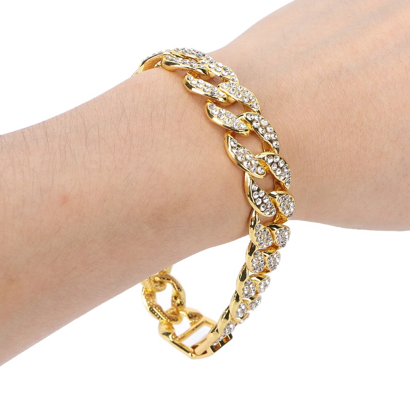 Cuban Bracelet Cuban Boutique Rhinestone Jewelry Hip Hop Couple Bracelet