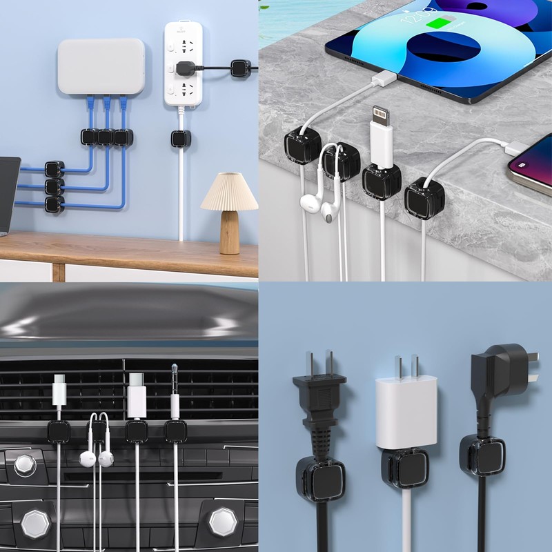 Cable Holder Cable Clips Cable Wall Clamp (Black)