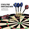LinkVisions Dartboard with Staple-Free Bullseye Easily Recognizable Numbers 18g Steel