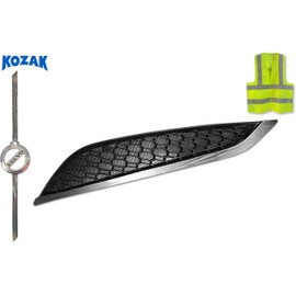 KOZAK Air Hood Vent Grille compatible with Volvo VNL 2018 2019 2020 (Driver Left Side) PLUS Logo Emblem and KOZAK Vest