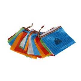 Silk Tibetan Buddhist Fluttering Prayer Flags (Lungta) with Approx 400 Mantras, Wind Horses(6 strings x 20 flags)- FH-FLAG-103(B6)