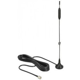 Delock LTE/GSM/UMTS Antenna SMA Male 5dBi Omni-Directional with Magnetic Connection Cable RG 174, 3 M) Standfus Outdoor