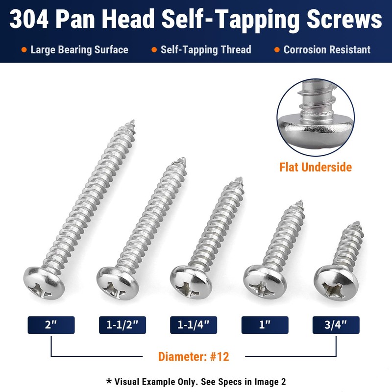 #8 x 1/2" (100 Pack) Stainless Steel Phillips Pan Head