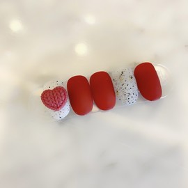 Next day delivery⭐Red heart knit nail⭐ / 다음날 발송⭐레드하트 니트네일⭐
