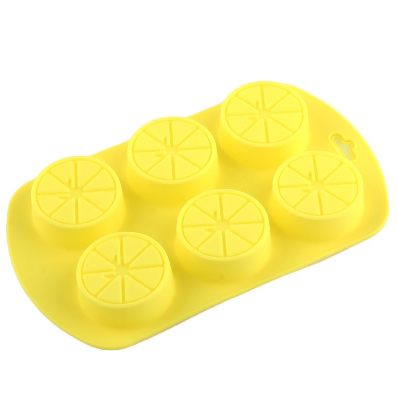 YIMINGMOLD Fruit Shaped Silicone Molds 6 Cavity Lemon Chocolate Mold