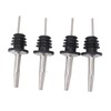24pcs Stainless Steel Bottle Pourers with Black Plastic Cover Conical