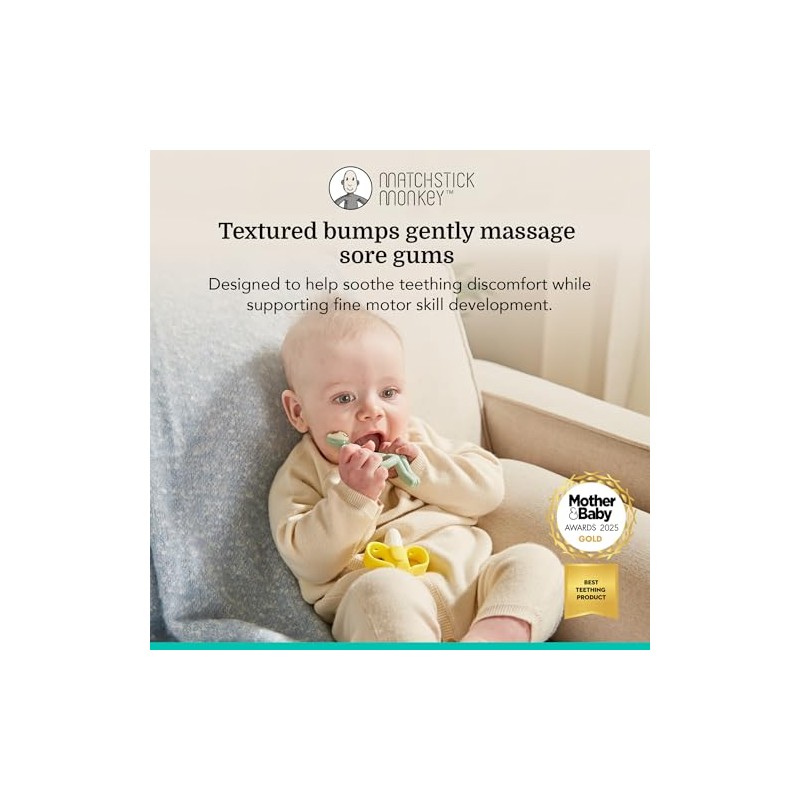 Matchstick Monkey, Antimicrobial Teething Gift Set - 1 Banana Shaped